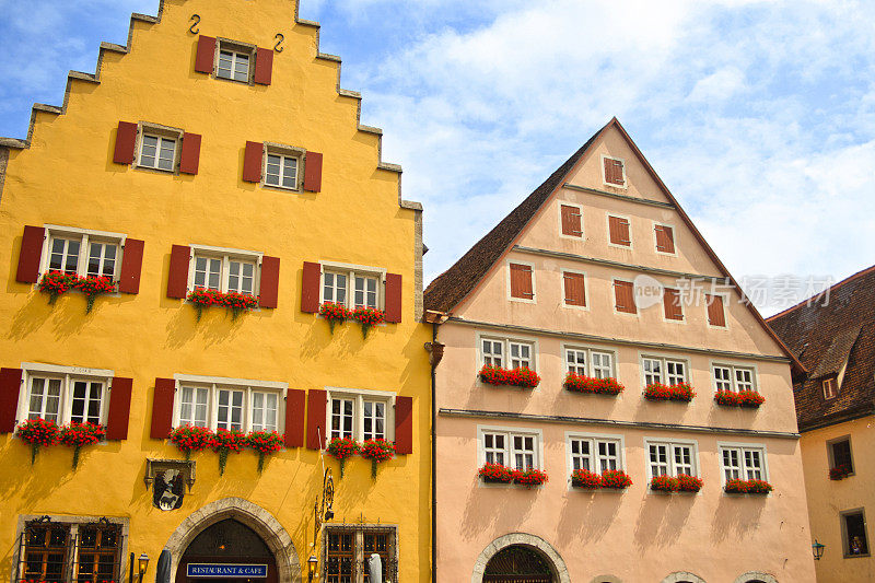 德国巴伐利亚州Rothenburg ob der Tauber的建筑外观